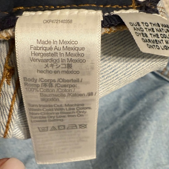 Madewell Maternity Light Blue Denim Jean Shorts with Navy Accents size 27 - Picture 4 of 13